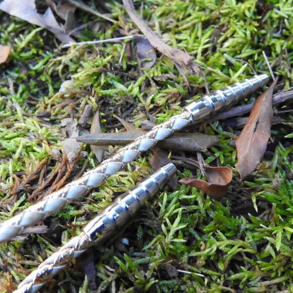 Handmade Artisan Moss Agate & Mexican Opal Bone Silver Bolo Tie - Picture 7 of 10